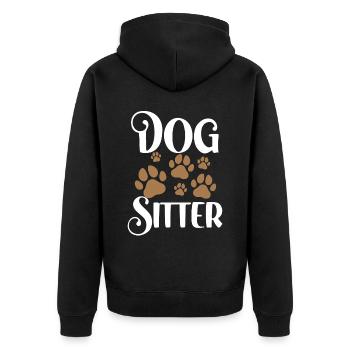 Dog Sitter Dog Sitting Dog Sitting - Unisex Premium Organic Zip Hoodie - black - Back - Nico (187cm)