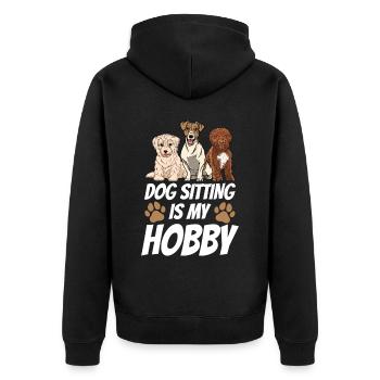 Hundesitting Ist Mein Hobby Sitter Dog Sitting - Unisex Premium Bio Zip Hoodie - Schwarz - Hinten - Nico (187cm)