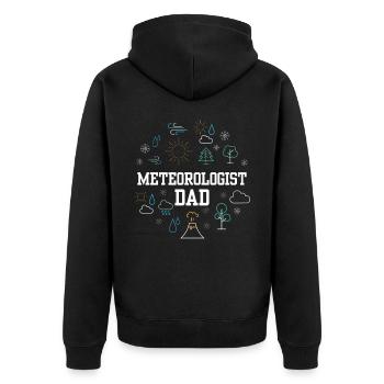 Météorologue Papa Météorologie Prévisions météorologiques - Veste à capuche bio Premium Unisexe - noir - Dos - Nico (187cm)