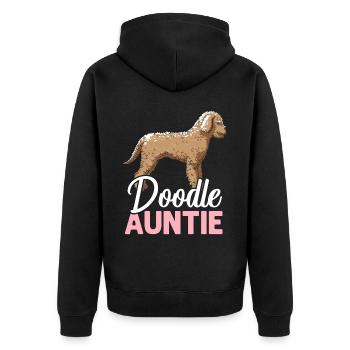 Doodle Auntie Goldendoodle Dog Lover Puppy Paw - Unisex Premium Organic Zip Hoodie - black - Back - Nico (187cm)