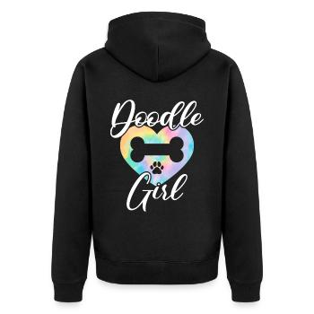Doodle Fille Goldendoodle Chien Amant Puppy Paw Love - Veste à capuche bio Premium Unisexe - noir - Dos - Nico (187cm)