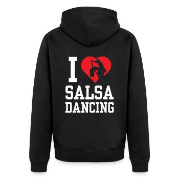 I Love Salsa Dancing Hobby Dance Dancers - Unisex Premium Organic Zip Hoodie - black - Back - Nico (187cm)