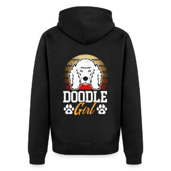 Doodle Fille Goldendoodle Chien Amant Puppy Paw Love - Veste à capuche bio Premium Unisexe - noir - Dos - Nico (187cm)