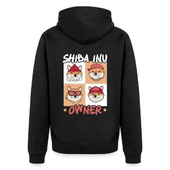 Shiba Inu Japonais Chien Amoureux Puppy Paw Love - Veste à capuche bio Premium Unisexe - noir - Dos - Nico (187cm)