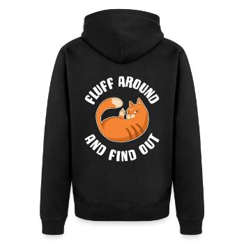 Fluff Around et découvrez le cadeau de chat - Veste à capuche bio Premium Unisexe - noir - Dos - Nico (187cm)