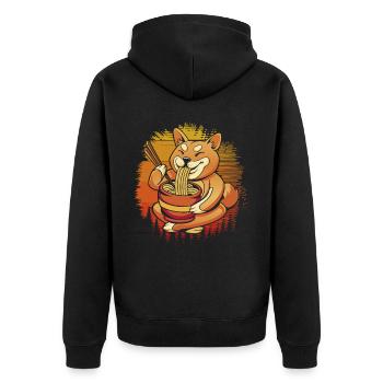 Shiba Inu Dog Lover Puppy Paw Love Ramen Noodles - Veste à capuche bio Premium Unisexe - noir - Dos - Nico (187cm)