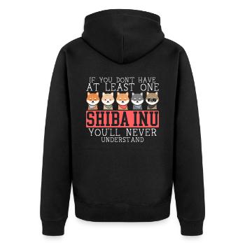 Shiba Inu Japonais Chien Amoureux Puppy Paw Love - Veste à capuche bio Premium Unisexe - noir - Dos - Nico (187cm)