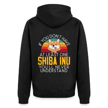 Shiba Inu Japonais Chien Amoureux Puppy Paw Love - Veste à capuche bio Premium Unisexe - noir - Dos - Nico (187cm)