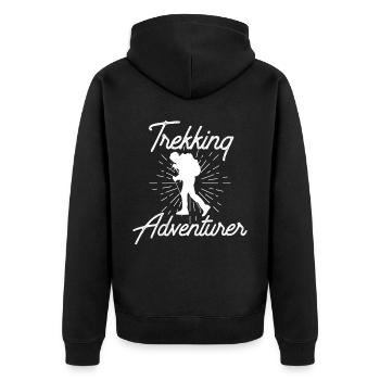 Trekking Adventurers Hiking Hikers Hike - Unisex Premium Organic Zip Hoodie - black - Back - Nico (187cm)
