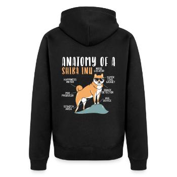 Shiba Inu Japonais Chien Amoureux Puppy Paw Love - Veste à capuche bio Premium Unisexe - noir - Dos - Nico (187cm)