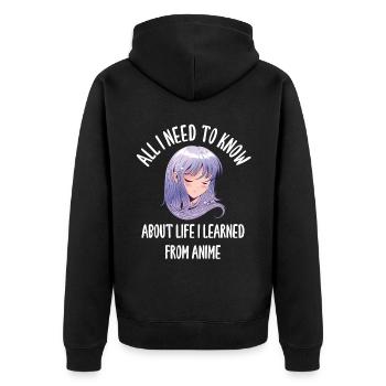 Tout ce que je dois savoir sur Life Anime - Veste à capuche bio Premium Unisexe - noir - Dos - Nico (187cm)