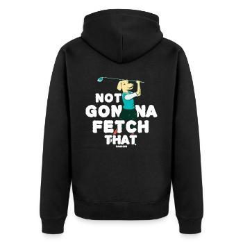 Golf Golfer Golfschläger Spruch Hundeliebhaber - Unisex Premium Bio Zip Hoodie - Schwarz - Hinten - Nico (187cm)