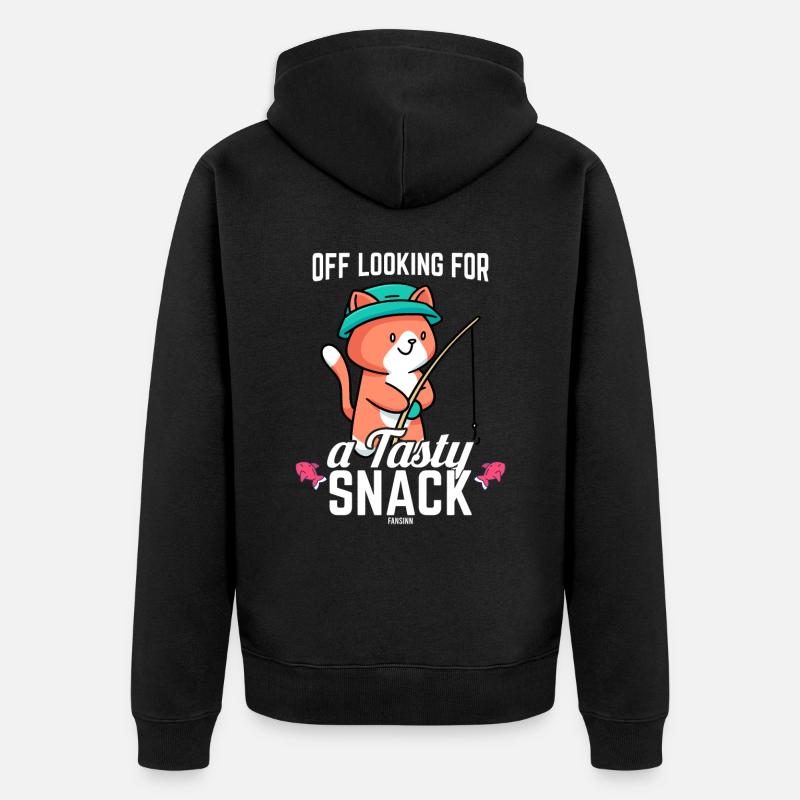 Chat de pêche Enfants Poisson - Veste à capuche bio Premium Unisexe - noir
