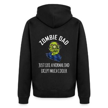 Zombie Dad Just Like A Normal Dad - Unisex Premium Bio Zip Hoodie - Schwarz - Hinten - Nico (187cm)