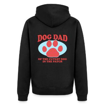 Hunde Dad | Herrchen Hundebesitzer Geschenk - Unisex Premium Bio Zip Hoodie - Schwarz - Hinten - Nico (187cm)