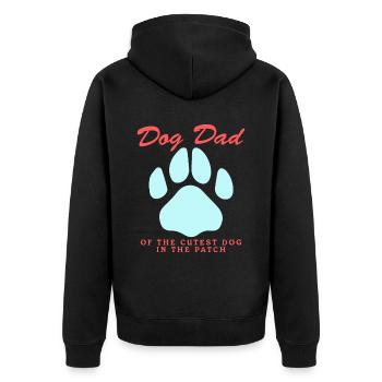 Hunde Dad Herrchen Hundebesitzer Geschenk - Unisex Premium Bio Zip Hoodie - Schwarz - Hinten - Nico (187cm)