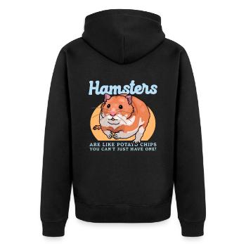 Hamster Nain Hamster Golden Hamster Cadeau - Veste à capuche bio Premium Unisexe - noir - Dos - Nico (187cm)