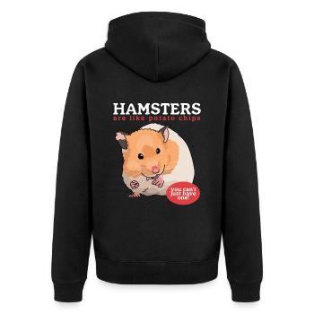 Hamster Nain Hamster Golden Hamster Cadeau - Veste à capuche bio Premium Unisexe - noir - Dos - Nico (187cm)