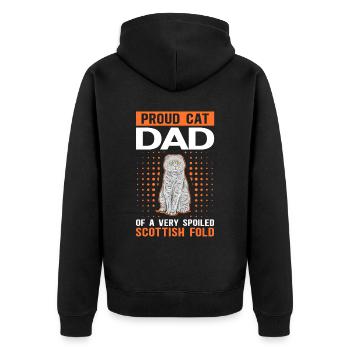 Scottish Fold-eared Cat Dad Cat Daddy Gift - Veste à capuche bio Premium Unisexe - noir - Dos - Nico (187cm)