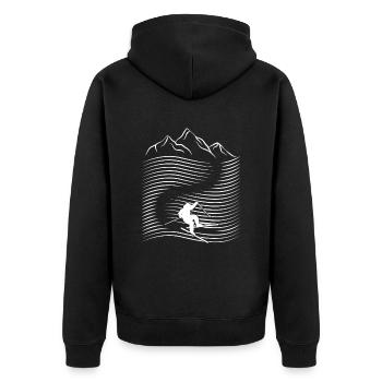Alpin Sports d'hiver Ski Montagne Alpes Piste de - Veste à capuche bio Premium Unisexe - noir - Dos - Nico (187cm)