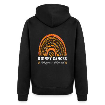 Rubans orange sensibilisation au cancer du rein - Veste à capuche bio Premium Unisexe - noir - Dos - Nico (187cm)