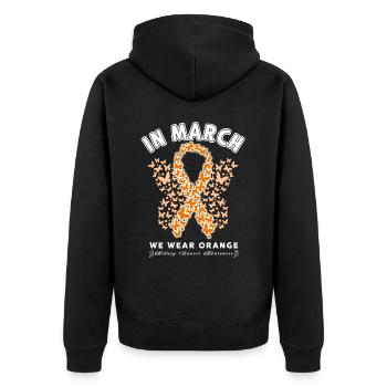 Rubans orange sensibilisation au cancer du rein - Veste à capuche bio Premium Unisexe - noir - Dos - Nico (187cm)