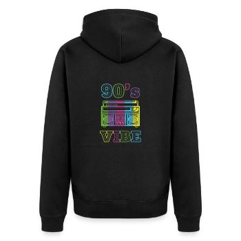 90s Mottoparty - 90's style - Best of 90s - Unisex Premium Organic Zip Hoodie - black - Back - Nico (187cm)