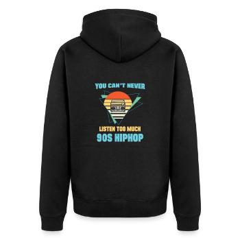 90s Mottoparty - 90's style - Best of 90s - Unisex Premium Organic Zip Hoodie - black - Back - Nico (187cm)