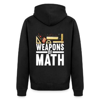 Mathe Mathelehrer - Unisex Premium Bio Zip Hoodie - Schwarz - Hinten - Nico (187cm)
