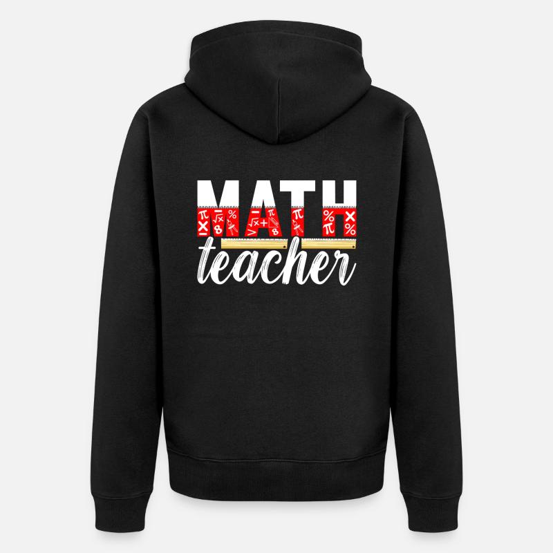 Mathe Mathelehrer - Unisex Premium Bio Zip Hoodie - Schwarz