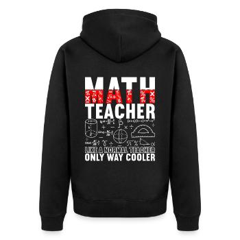 Mathe Mathelehrer - Unisex Premium Bio Zip Hoodie - Schwarz - Hinten - Nico (187cm)
