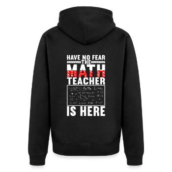 Mathe Mathelehrer - Unisex Premium Bio Zip Hoodie - Schwarz - Hinten - Nico (187cm)