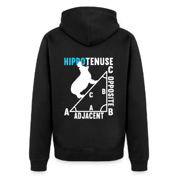 Mathe Mathelehrer - Unisex Premium Bio Zip Hoodie - Schwarz - Hinten - Nico (187cm)