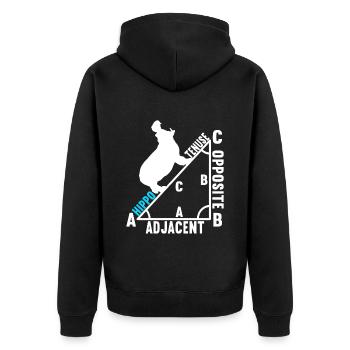 Mathe Mathelehrer - Unisex Premium Bio Zip Hoodie - Schwarz - Hinten - Nico (187cm)