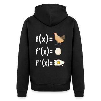 Mathe Mathelehrer - Unisex Premium Bio Zip Hoodie - Schwarz - Hinten - Nico (187cm)