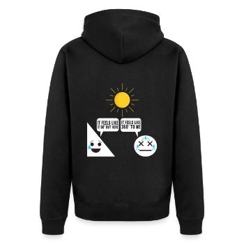 Mathe Mathelehrer - Unisex Premium Bio Zip Hoodie - Schwarz - Hinten - Nico (187cm)