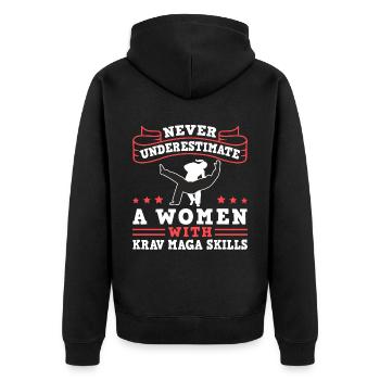Krav Maga Apparel Israélien Self - Veste à capuche bio Premium Unisexe - noir - Dos - Nico (187cm)