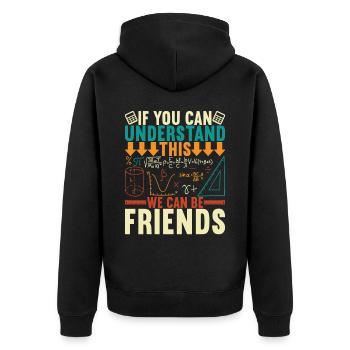 Mathe Mathelehrer - Unisex Premium Bio Zip Hoodie - Schwarz - Hinten - Nico (187cm)