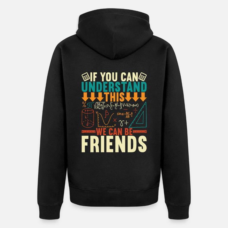 Math Math Teacher - Unisex Premium Organic Zip Hoodie - black
