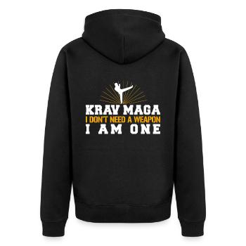 Krav Maga Apparel Israélien Self - Veste à capuche bio Premium Unisexe - noir - Dos - Nico (187cm)