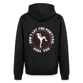Krav Maga Apparel Israeli Self - Unisex Premium Organic Zip Hoodie - black - Back - Nico (187cm)
