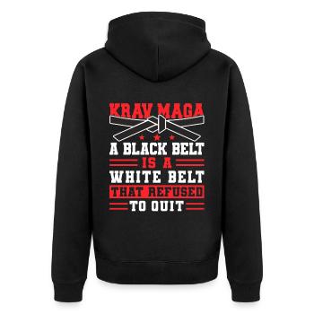 Krav Maga Apparel Israélien Self - Veste à capuche bio Premium Unisexe - noir - Dos - Nico (187cm)