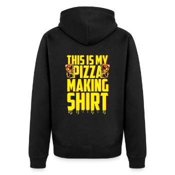 This is my Pizza Making Shirt Pizza Baker - Unisex Premium Organic Zip Hoodie - black - Back - Nico (187cm)