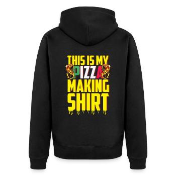 This is my Pizza Making Shirt Pizza Baker - Unisex Premium Organic Zip Hoodie - black - Back - Nico (187cm)