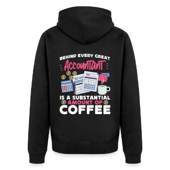 Accountant Bookkeeper Accounting - Unisex Premium Organic Zip Hoodie - black - Back - Nico (187cm)