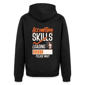 Accountant Bookkeeper Accounting - Unisex Premium Organic Zip Hoodie - black - Back - Nico (187cm)