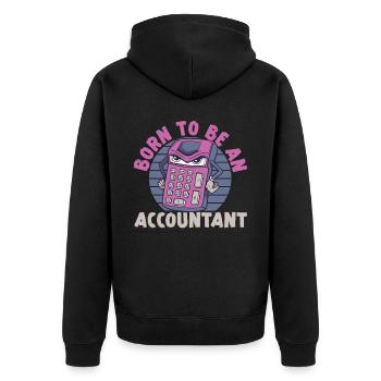 Accountant Bookkeeper Accounting - Unisex Premium Organic Zip Hoodie - black - Back - Nico (187cm)
