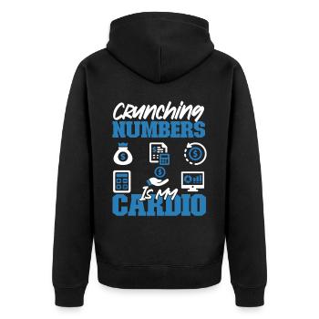 Accountant Bookkeeper Accounting - Unisex Premium Bio Zip Hoodie - Schwarz - Hinten - Nico (187cm)