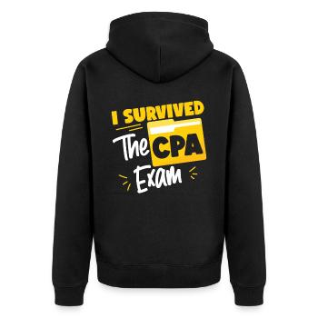 Accountant Bookkeeper Accounting - Unisex Premium Bio Zip Hoodie - Schwarz - Hinten - Nico (187cm)