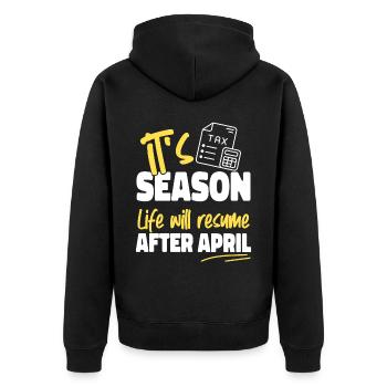 Accountant Bookkeeper Accounting - Unisex Premium Organic Zip Hoodie - black - Back - Nico (187cm)